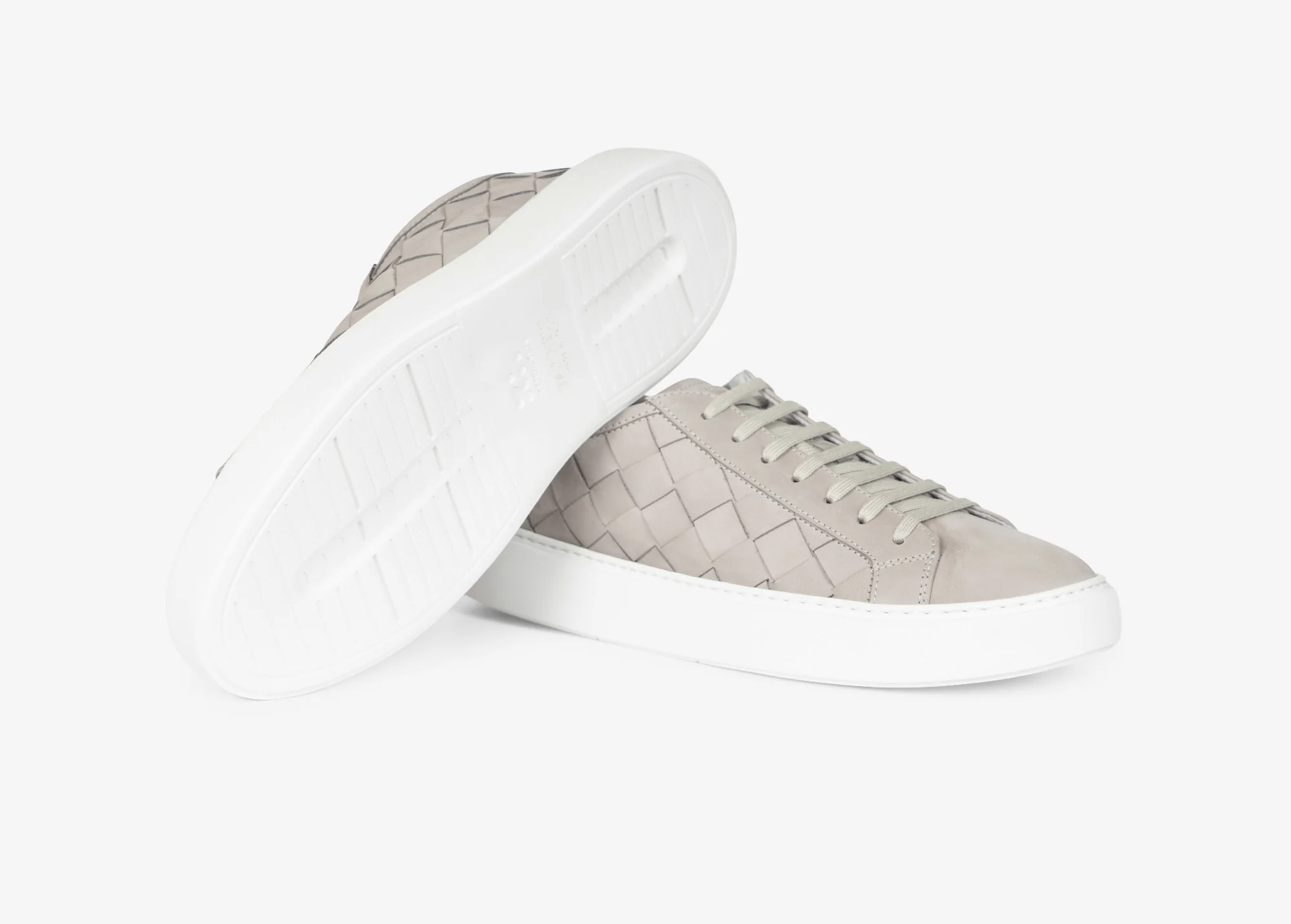 Sneaker in nabuk intrecciato grigio - Image 4
